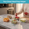 image:imageVtopmart 5Pack 30oz Glass Storage Containers with Lids Glass Meal Prep Food Container Sets with Snap Airtight Lid for Microwave Oven Freezer and Dishwasher GreyGreen