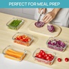 image:imageVtopmart 5Pack 30oz Glass Storage Containers with Lids Glass Meal Prep Food Container Sets with Snap Airtight Lid for Microwave Oven Freezer and Dishwasher GreyBlue