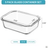 image:imageVtopmart 5Pack 30oz Glass Storage Containers with Lids Glass Meal Prep Food Container Sets with Snap Airtight Lid for Microwave Oven Freezer and Dishwasher GreyGreen
