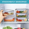 image:imageVtopmart 5Pack 30oz Glass Storage Containers with Lids Glass Meal Prep Food Container Sets with Snap Airtight Lid for Microwave Oven Freezer and Dishwasher GreyGrey