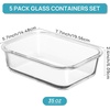 image:imageVtopmart 5Pack 30oz Glass Storage Containers with Lids Glass Meal Prep Food Container Sets with Snap Airtight Lid for Microwave Oven Freezer and Dishwasher GreyPink