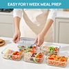 image:imageVtopmart 5Pack 30oz Glass Storage Containers with Lids Glass Meal Prep Food Container Sets with Snap Airtight Lid for Microwave Oven Freezer and Dishwasher GreyGrey