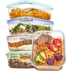 image:imageVtopmart 5Pack 30oz Glass Storage Containers with Lids Glass Meal Prep Food Container Sets with Snap Airtight Lid for Microwave Oven Freezer and Dishwasher GreyMulticolour
