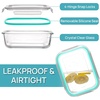 image:imageVtopmart 5Pack 30oz Glass Storage Containers with Lids Glass Meal Prep Food Container Sets with Snap Airtight Lid for Microwave Oven Freezer and Dishwasher GreyGreen