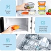 image:imageVtopmart 5Pack 30oz Glass Storage Containers with Lids Glass Meal Prep Food Container Sets with Snap Airtight Lid for Microwave Oven Freezer and Dishwasher GreyGrey