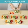 image:imageVtopmart 5Pack 30oz Glass Storage Containers with Lids Glass Meal Prep Food Container Sets with Snap Airtight Lid for Microwave Oven Freezer and Dishwasher GreyPink