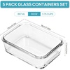 image:imageVtopmart 5Pack 30oz Glass Storage Containers with Lids Glass Meal Prep Food Container Sets with Snap Airtight Lid for Microwave Oven Freezer and Dishwasher GreyGrey