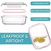 image:imageVtopmart 5Pack 30oz Glass Storage Containers with Lids Glass Meal Prep Food Container Sets with Snap Airtight Lid for Microwave Oven Freezer and Dishwasher GreyPink