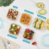 image:imageVtopmart 5Pack 30oz Glass Storage Containers with Lids Glass Meal Prep Food Container Sets with Snap Airtight Lid for Microwave Oven Freezer and Dishwasher GreyGreen