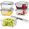 image:imageVtopmart 5Pack 30oz Glass Storage Containers with Lids Glass Meal Prep Food Container Sets with Snap Airtight Lid for Microwave Oven Freezer and Dishwasher GreyGrey