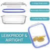 image:imageVtopmart 5Pack 30oz Glass Storage Containers with Lids Glass Meal Prep Food Container Sets with Snap Airtight Lid for Microwave Oven Freezer and Dishwasher GreyBlue