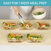 image:imageVtopmart 5Pack 30oz Glass Storage Containers with Lids Glass Meal Prep Food Container Sets with Snap Airtight Lid for Microwave Oven Freezer and Dishwasher GreyGrey