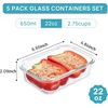 image:imageVtopmart 5Pack 30oz Glass Storage Containers with Lids Glass Meal Prep Food Container Sets with Snap Airtight Lid for Microwave Oven Freezer and Dishwasher GreyGrey