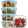 image:imageVtopmart 5Pack 30oz Glass Storage Containers with Lids Glass Meal Prep Food Container Sets with Snap Airtight Lid for Microwave Oven Freezer and Dishwasher GreyGreen