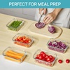 image:imageVtopmart 5Pack 30oz Glass Storage Containers with Lids Glass Meal Prep Food Container Sets with Snap Airtight Lid for Microwave Oven Freezer and Dishwasher GreyGreen