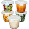 image:imageVtopmart 5Pack 30oz Glass Storage Containers with Lids Glass Meal Prep Food Container Sets with Snap Airtight Lid for Microwave Oven Freezer and Dishwasher GreyGreen