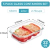 image:imageVtopmart 5Pack 30oz Glass Storage Containers with Lids Glass Meal Prep Food Container Sets with Snap Airtight Lid for Microwave Oven Freezer and Dishwasher GreyPink