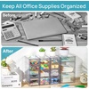 image:imageVtopmart Acrylic Organizer with 16 Drawers 4 SetClear Storage Drawers for Office SuppliesDesk Organization and Storage for MakeupJewelryArt CraftsB