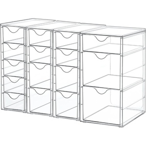 image:imageVtopmart Acrylic Organizer with 16 Drawers 4 SetClear Storage Drawers for Office SuppliesDesk Organization and Storage for MakeupJewelryArt CraftsB