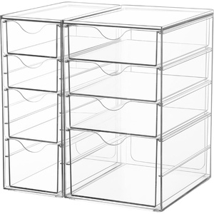 image:imageVtopmart Acrylic Organizer with 16 Drawers 4 SetClear Storage Drawers for Office SuppliesDesk Organization and Storage for MakeupJewelryArt CraftsC