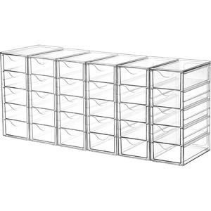image:imageVtopmart Acrylic Organizer with 16 Drawers 4 SetClear Storage Drawers for Office SuppliesDesk Organization and Storage for MakeupJewelryArt CraftsD